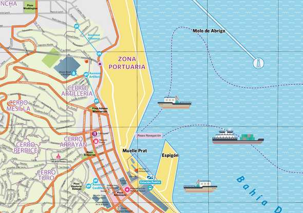 Mapa Valparaíso decorativo