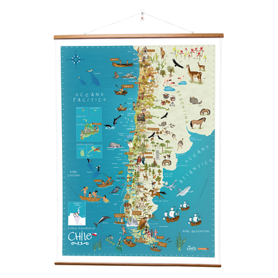 Mapa de Chile Pueblos Originarios Gran Formato (Salas de Clase)
