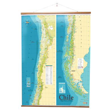 Mapa Físico de Chile Gran Formato