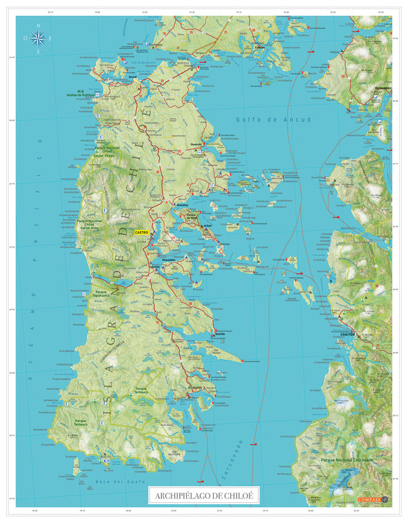 Mapa rutero de Chiloé Gran Formato