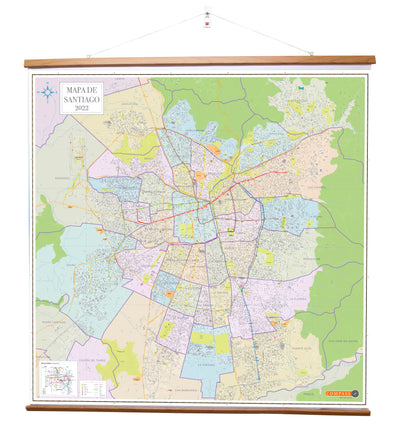 Mapa Gran Santiago 2x2 mt colgante