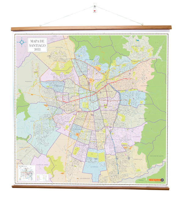 Mapa Gran Santiago 2x2 mt colgante