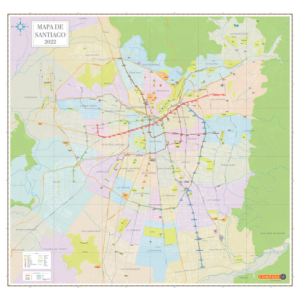 Mapa Gran Santiago 1x1 mt. adhesivo
