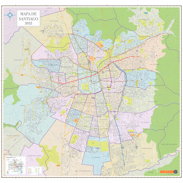 Mapa Gran Santiago 2x2 mt. adhesivo