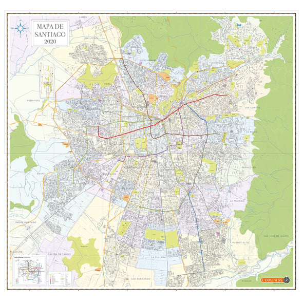 Mapa Gran Santiago 2x2 mt pineable
