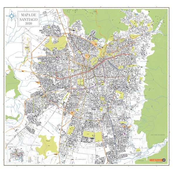 Mapa Gran Santiago 2x2 mt pineable