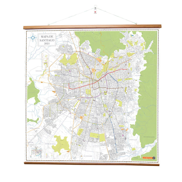 Mapa Gran Santiago 2x2 mt colgante