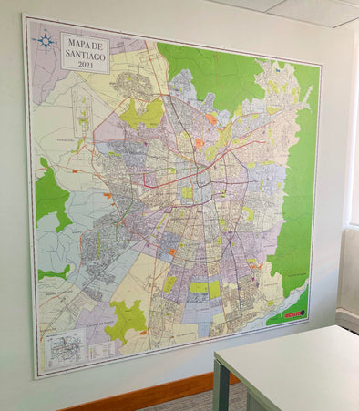 Mapa Gran Santiago 2x2 mt pineable