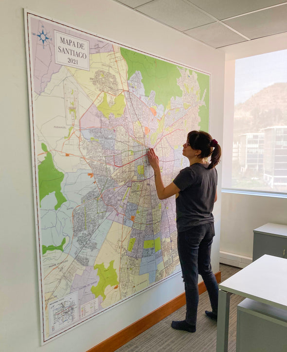 Mapa Gran Santiago 2x2 mt pineable