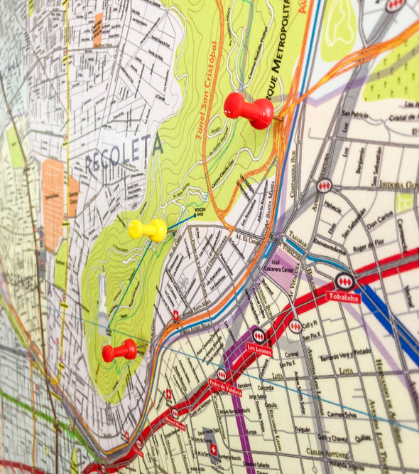 Mapa comunas zona oriente de Santiago 2,8 x 2 mt pineable