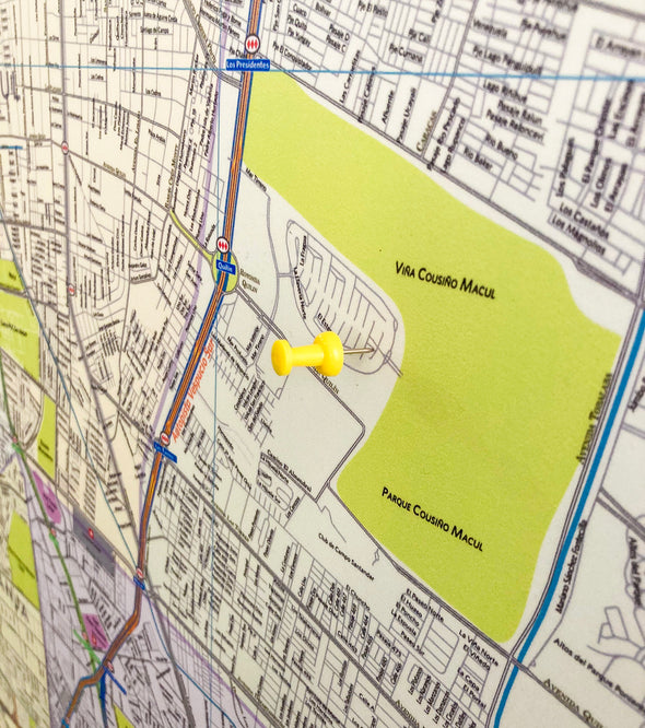 Mapa Gran Santiago 1,7x1,7 mt pineable
