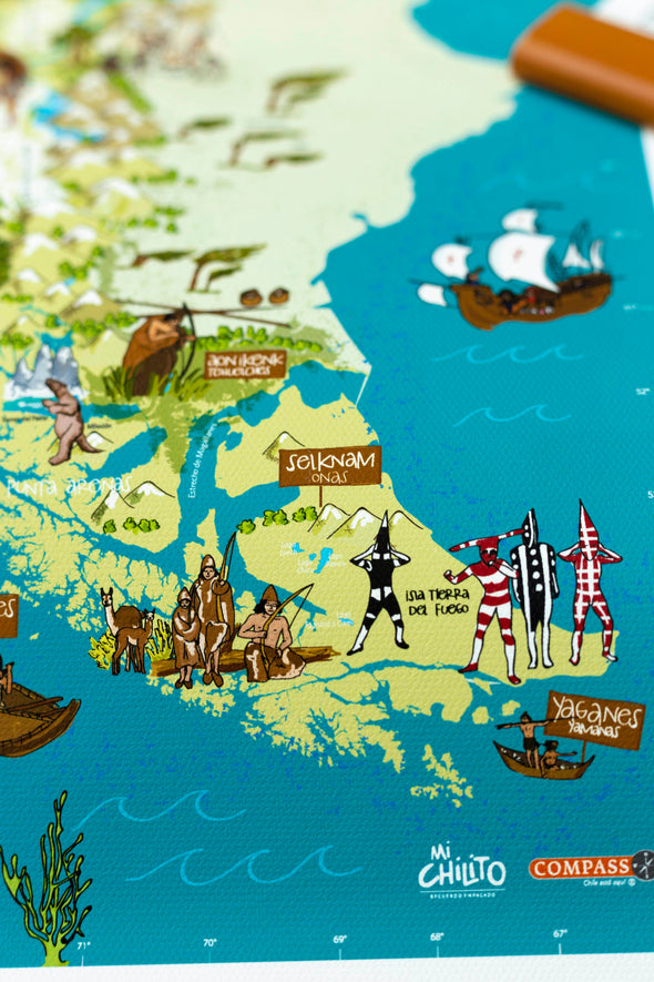 Chile Pueblos Originarios - impreso en género