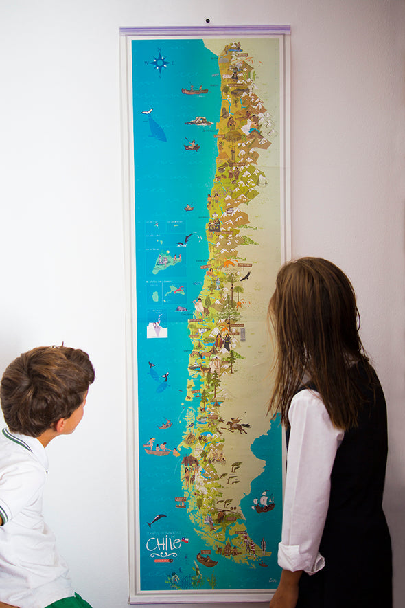 Mapa Ilustrado Pueblos Originarios de Chile