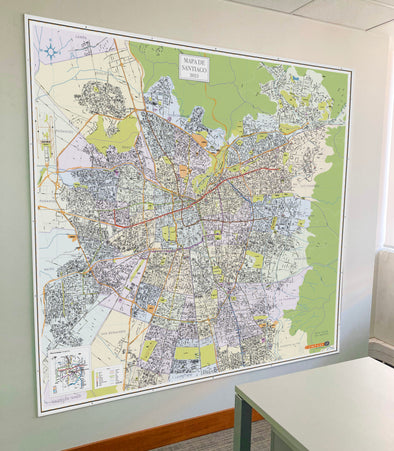Mapa Gran Santiago 1,7x1,7 mt pineable