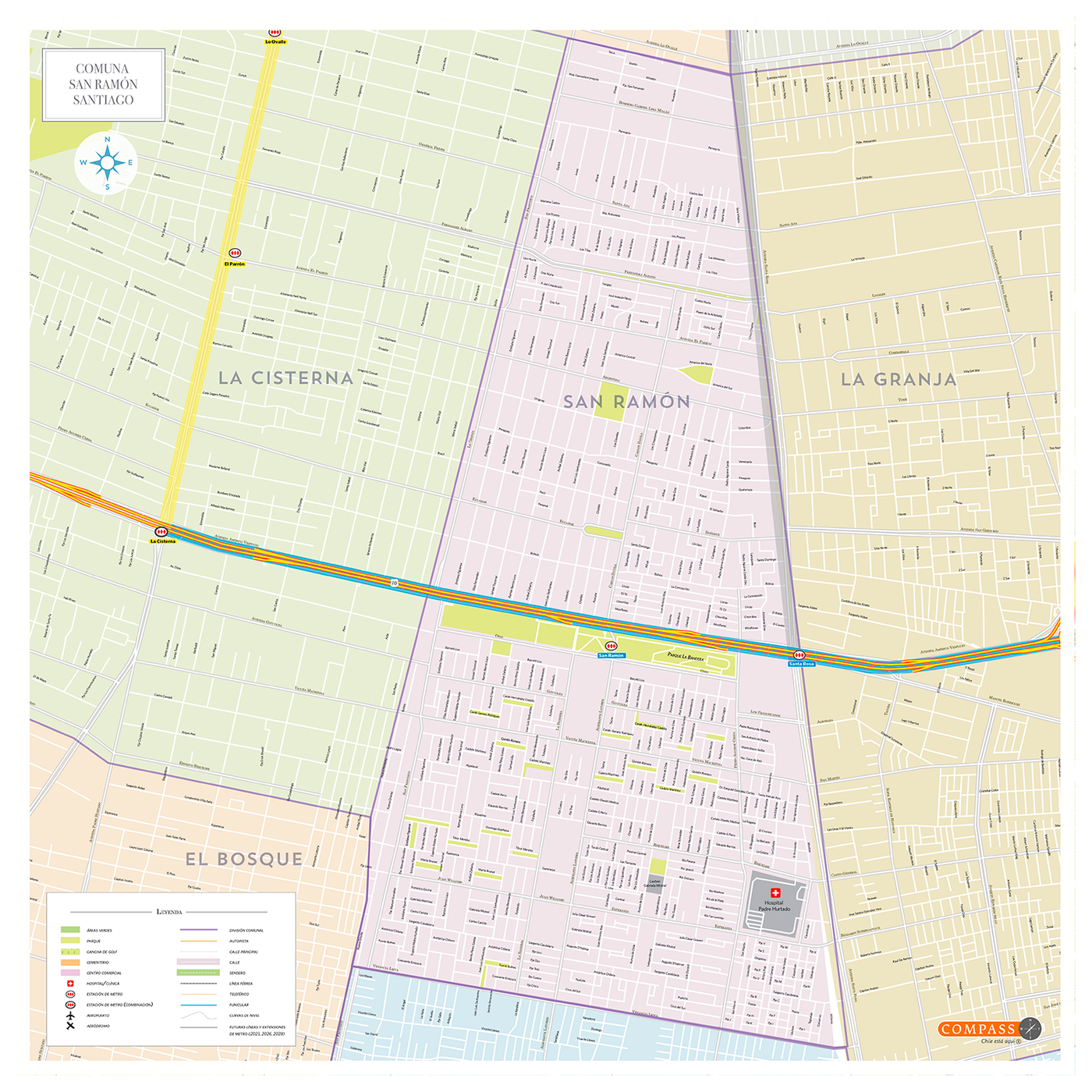 Mapa Comuna de San Ramón – Editorial Compass