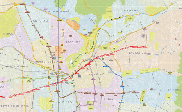 Mapa Gran Santiago 1x1 mt colgante
