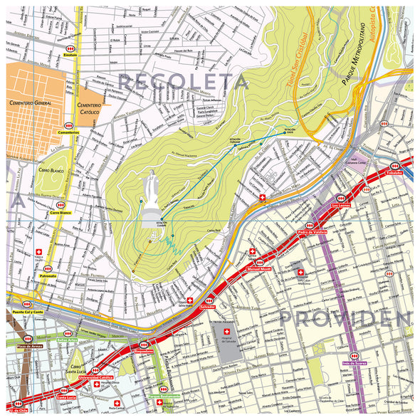 Mapa Gran Santiago 2x2 mt pineable
