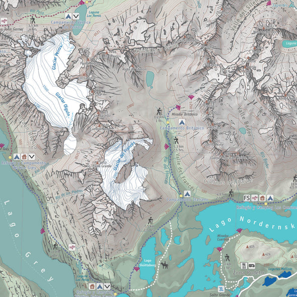 Mapa Trekking Torres del Paine