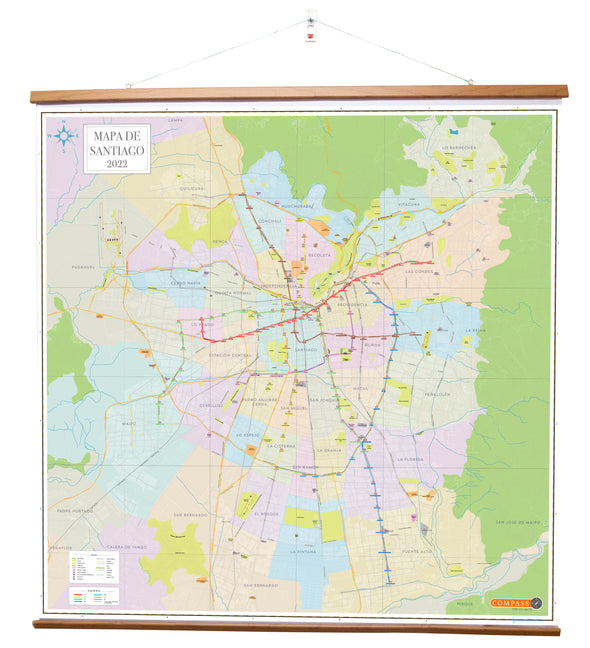 Mapa Gran Santiago 1x1 mt colgante