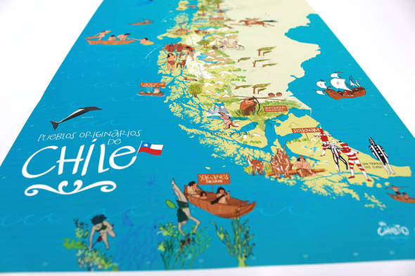 Mapa Ilustrado Pueblos Originarios de Chile
