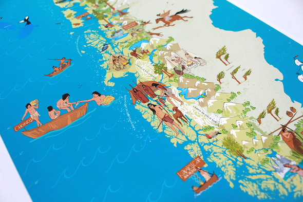 Mapa Ilustrado Pueblos Originarios de Chile