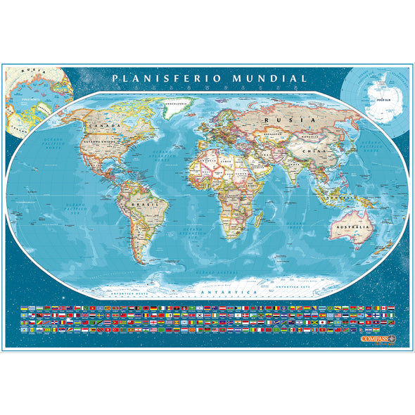 Planisferio Banderas Gran Formato