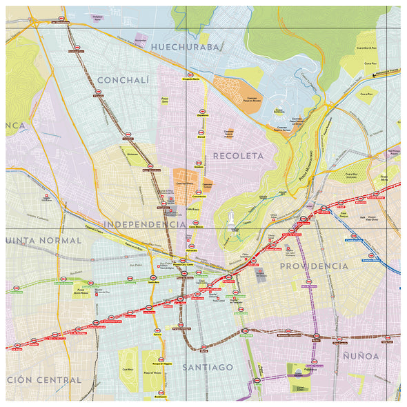 Mapa Gran Santiago 1x1 mt colgante