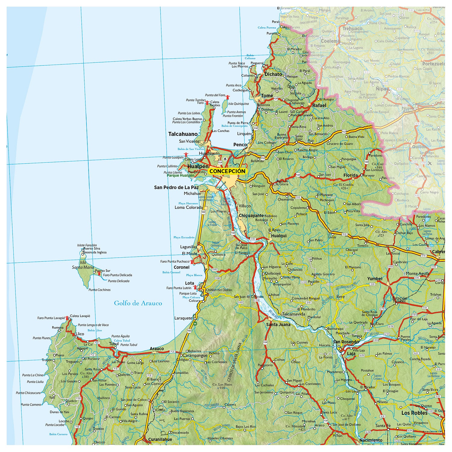 Mapa Región del Biobío – Editorial Compass