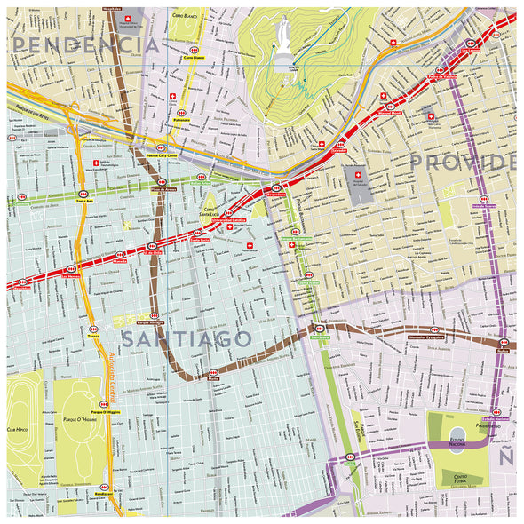 Mapa Gran Santiago 1,7x1,7 mt colgante